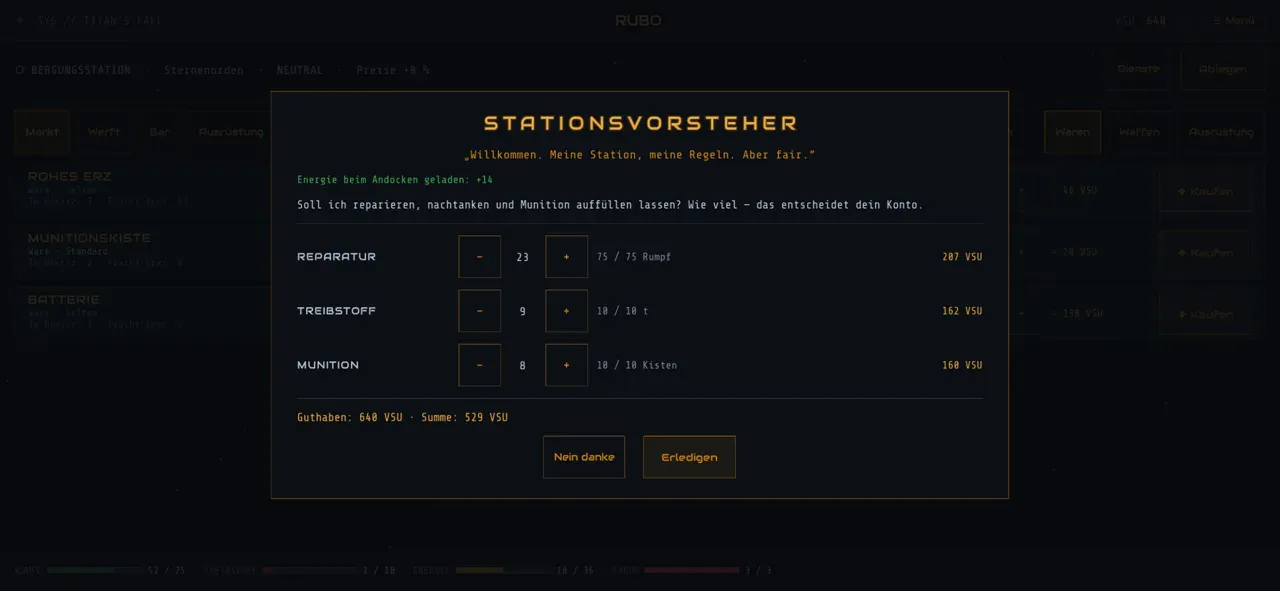 Song of Ilzarah: Dialog mit dem Stationsvorsteher